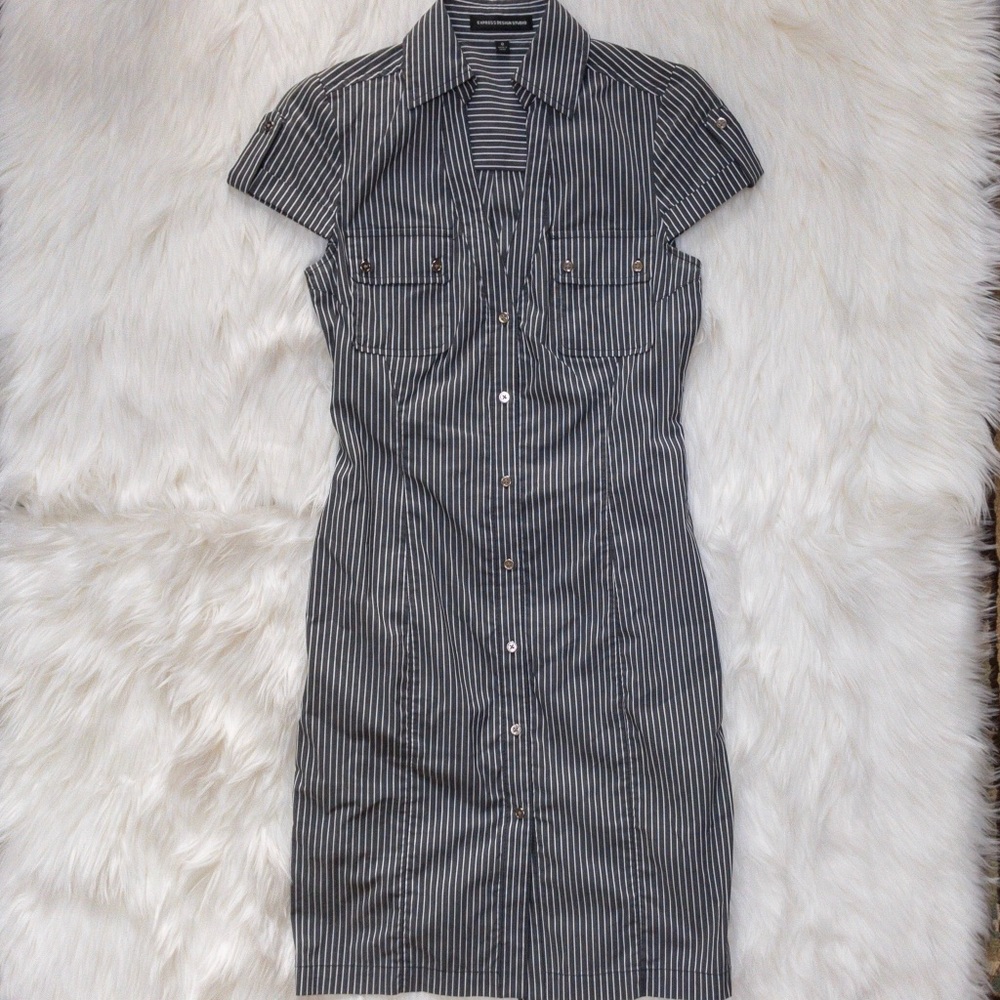 Express Pinstripe Shirt Dress Size 0